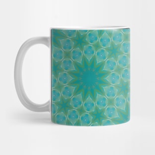 Teal Many Pointed Stars on Diamond Shaped Background - WelshDesignsTP003 Mug